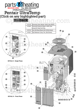 BMotorParts 473731 Capacitor for Pentair UltraTemp 140 H/C Heat Pump 140000 BTU 