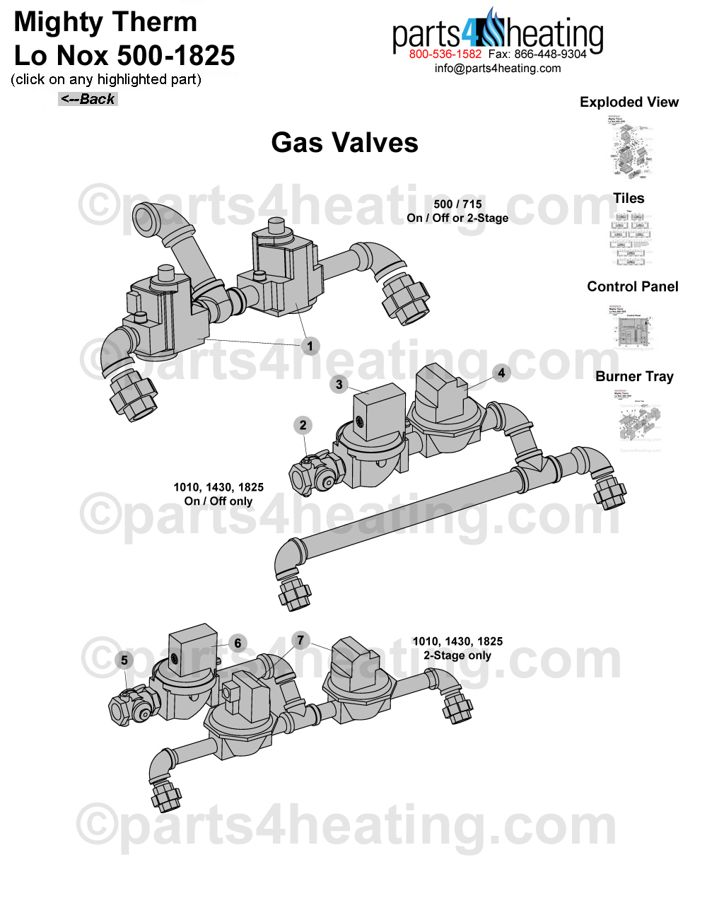 Mighty Therm Lo Nox 500-1825 Gas Valves
