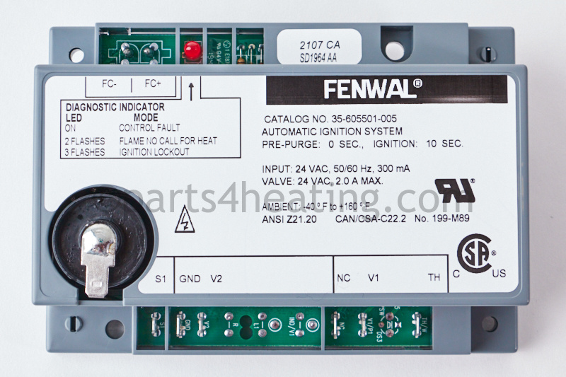Fenwal 35-605501-005 24 VAC DSI Control w/LED Diagnostics Ignition Module |  Parts4Heating.com