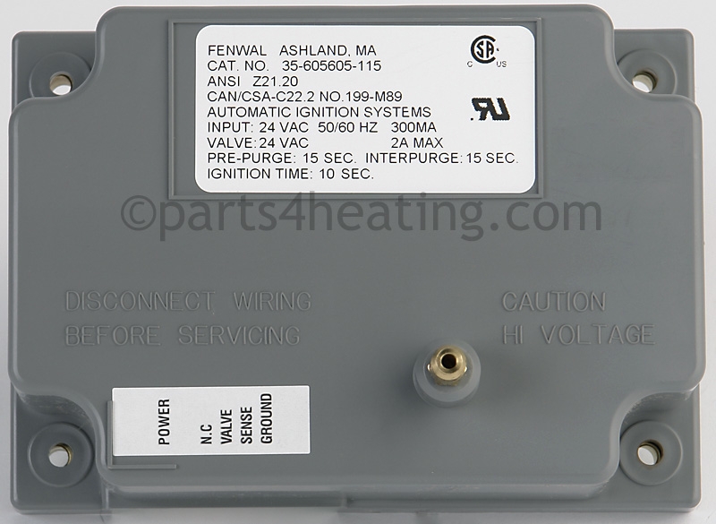 Parts4heating.com: Fenwal 35-605605-115 Ignition Control 24 VAC Direct  Spark CSA